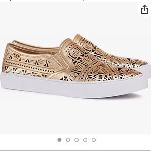 Tory burch roselle metallic slip on sneakers